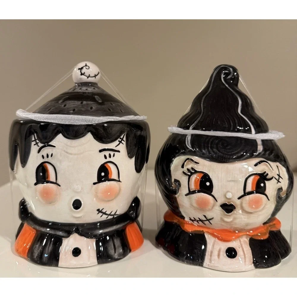 Johanna Parker Halloween Frankestein and Bride covered bowl set 2026 New Release